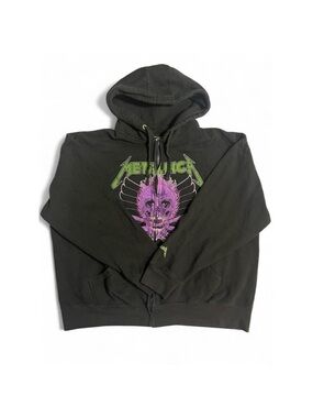 Metallica Skull Zip Hoodie Black Purple Metal